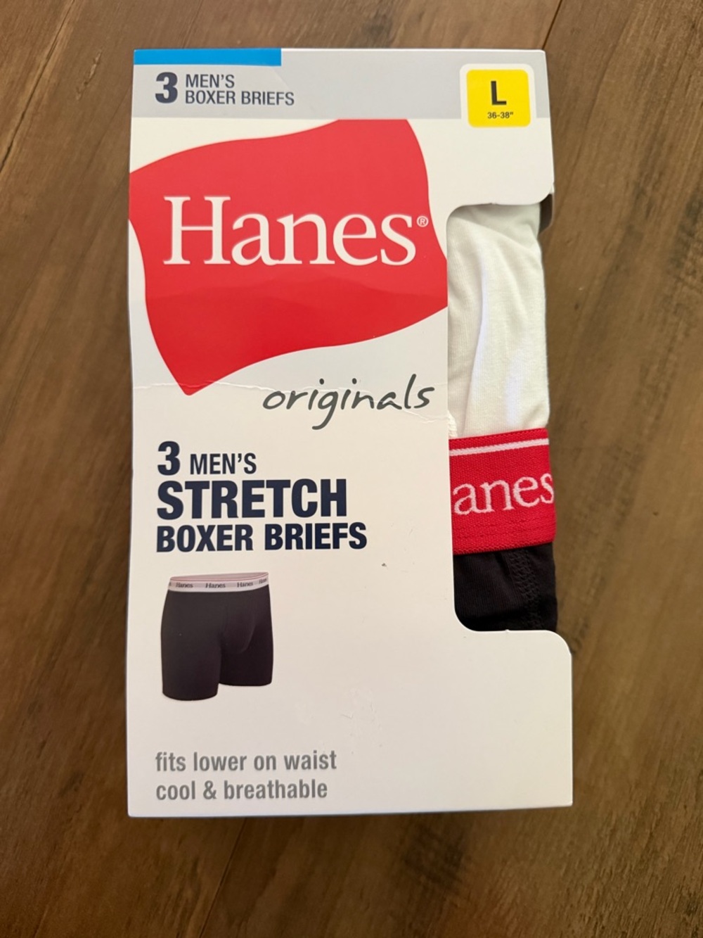 Hanes Men's Boxer Briefs - White, Black, & Gray (3-Pack)